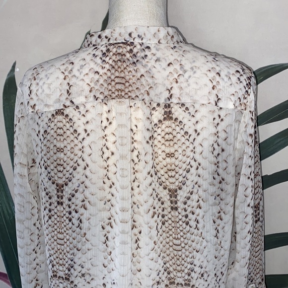 Violet & Claire Snakeskin Roll Tab Blouse - Picture 7 of 9